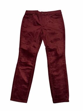 Ann Taylor Burgundy Velvet-y Slim Pants 6P